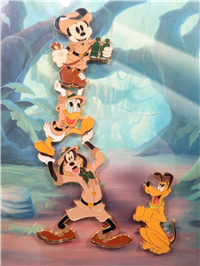 SAFARI MICKEY Official Disneyana Convention Framed 5-Pin Set (Walt Disney World, 1999)