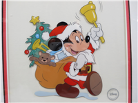 SANTA MOUSE Mickey Limited Edition Framed Character Image Sericel (Walt Disney Co., 1993)