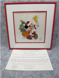 SANTA MOUSE Mickey Limited Edition Framed Character Image Sericel (Walt Disney Co., 1993)