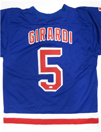 DANIEL GIRARDI #5 Signed Rangers On-Ice Style Hockey Jersey Size XL (James Spence Authentication LLC)