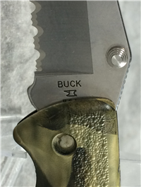 2002 BUCK 450 Protege Camo Serrated Lockback  with Sheath