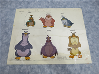 ROCK-A-DOODLE Owls Character Guide Animation Cel (Don Bluth, 1991)