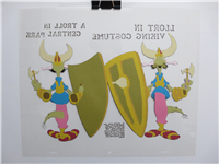 A TROLL IN CENTRAL PARK Llort in Viking Costume Character Guide Animation Cel (Don Bluth, 1994)