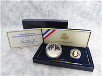 1996 Smithsonian Institution 150th Anniversary 2 Coin Silver & Gold Proof Set w/ Box & COA