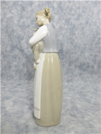 GIRL WITH LAMB 8-1/2 inch Porcelain Figurine  (Lladro, #1010, 1969)