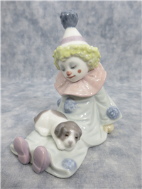 PIERROT WITH PUPPY 4-1/2 inch Porcelain Figurine (Lladro, #5277)