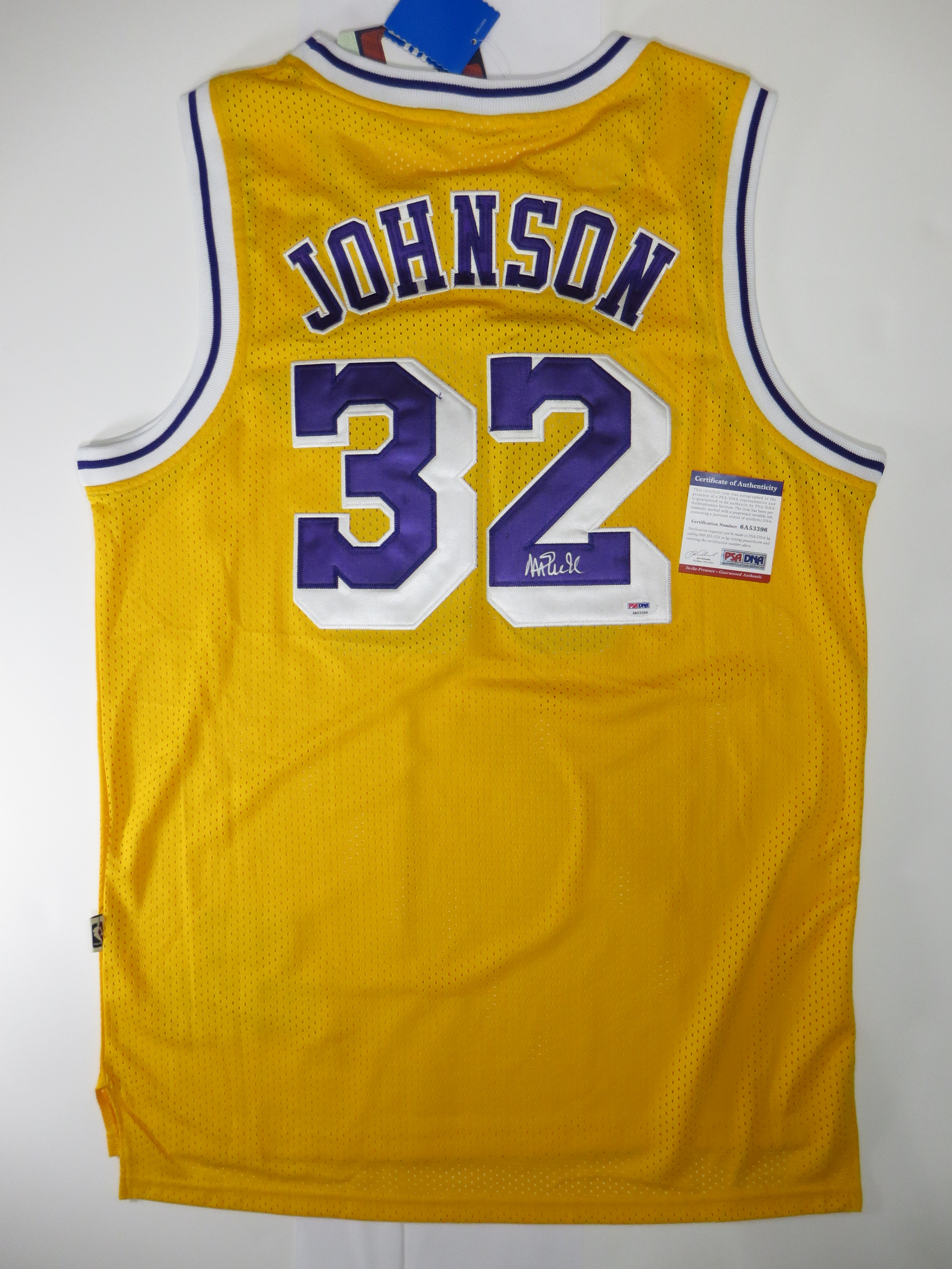 Value of MAGIC JOHNSON #23 Signed Yellow Adidas LAKERS Basketball ...