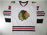 JEREMY ROENICK #27 Signed BLACKHAWKS NHL Sewn-On Style Jersey Size XL (James Spence Authentication COA)