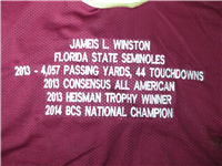 JAMEIS WINSTON #5 Signed SEMINOLES Sewn-On Style NCAA Stats Jersey Size XL (James Spence Authentication COA)