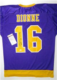 MARCEL DIONNE #16 Signed KINGS Sewn-On Style NHL Jersey Size XL (James Spencer Authentication COA)