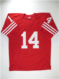 Y.A. TITTLE #14 Signed GIANTS Sewn-On Style NFL Jersey Size L (James Spence Authentication)