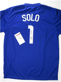 HOPE SOLO #1 Signed USWNT Sewn-On Style Soccer Jersey Size XL (James Spence Authentication)