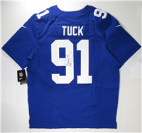 JUSTIN TUCK #91 Signed Nike On Field Authentic NFL Jersey Size 48 (New York Football Giants COA)
