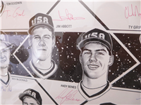 1988 U.S. Olympic Baseball Team Autographed Artist Proof 1/50 Limited Edition Framed Lithograph with COA