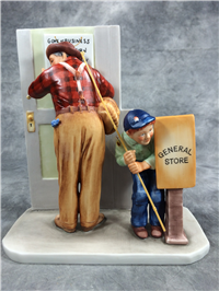 Norman Rockwell CLOSED FOR BUSINESS Helping Hand 4 Seasons 8" Figurine (Gorham)
