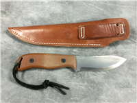 CAMILLUS 8-1/2" Plain Edge BUSHCRAFTER Fixed Blade Knife with Leather Sheath
