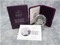 Benjamin Franklin Firefighters Silver Commemorative Medal (US Mint, 1992)