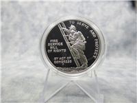 Benjamin Franklin Firefighters Silver Commemorative Medal (US Mint, 1992)