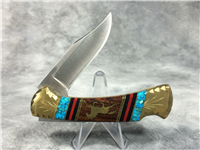 BUCK Custom 112 Ranger Lockback Mustang Knife - Handmade by Navajo Artist Dave Yellowhorse