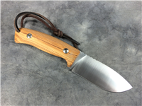LIONSTEEL M3 9-1/4" Olive Wood Fixed-Blade Hunting Knife with Sheath