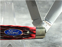 FORD #0052 Red Jigged Bone 3-3/8" Stockman  with Ford Logo Shield