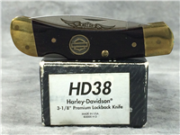 2001 HARLEY DAVIDSON HD38 3-1/8" Premium Folding Lockback Knife with Sheath