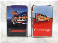 CAMBRIDGE DINER Polished Chrome Lighter Set & Collectible Tin (Zippo,1997)  