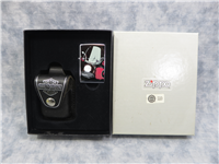 HARLEY-DAVIDSON Chrome Lighter & Leather Pouch Gift Set (Zippo,1997)  