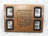 Camel PUZZLE 4 Midnight Chrome Lighters in Wood Plaque (Zippo, 1999)  