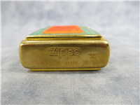GREEN MARBLE Two-Sided Raised Panel Gold Inlay Brass Lighter (Zippo, 1994)
