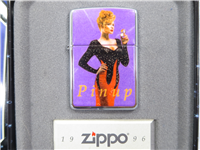 ZIPPO SALUTES PINUP GIRLS - JOAN Polished Chrome Lighter in Tin (Zippo, 1996)
