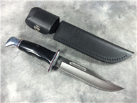 2004 BUCK 119 Black Phenolic 10-1/4" Special Hunting Knife with Leather Sheath