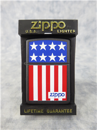 STARS & STRIPES/AMERICAN FLAG Black Matte Lighter (Zippo, #218SS, 1991)