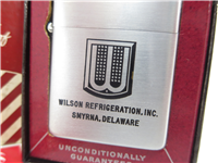 WILSON REFRIGERATION INC Brushed Chrome Advertising Lighter (Zippo, 1953-1955)