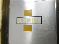CUMMINS ENGINES Yellow Cross Logo Brushed Chrome Advertising Lighter (Zippo, 1963)