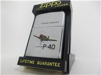 Vintage Aircraft CURTISS P-40 Polished Chrome Lighter (Zippo, 1997)
