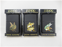 GUY HARVEY Fish Black Matte Lighter Lot of 3 (Zippo, 1994)