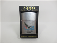 KING SALMON ALASKA Brushed Chrome Lighter (Zippo, 1991)
