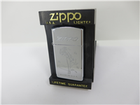WINDY GIRL Slim Laser Engraved Polished Chrome Lighter (Zippo,1996)  
