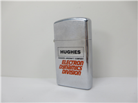 HUGHES AIRCRAFT CO. Polished Chrome Slim Advertising Lighter (Zippo, 1974)