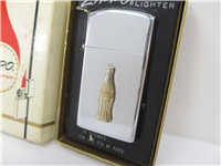 COCA-COLA 3D Bottle Polished Chrome Slim Lighter (Zippo, 1973)