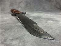 OZAIR Custom Handmade 15-3/4" Stacked Leather Damascus Bowie Knife with Sheath