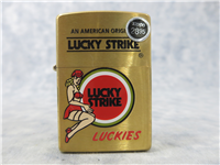 LUCKY STRIKE GIRL Brushed Brass Lighter (Zippo, 204BLS 529, 19981-1999)