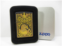 MAJESTIC EAGLE Black Matte Lighter with Gold Leaf Inlay (Zippo, Toledo Series, 1996)