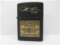 BRICKYARD 400 INDIANAPOLIS MOTOR SPEEDWAY Matte Black Jeff Gordon #24 Signature Lighter with Emblem in Collectors Tin (Zippo, 1994)  