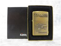ZIPPO/CASE VISITORS CENTER Brass Lighter with Emblem (Zippo, 1997-1998)