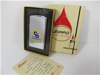 C & O FOR PROGRESS/Chesapeake and Ohio Railway Polished Chrome Slim Advertising Lighter (Zippo, 1967)
