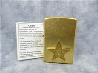 HOLLYWOOD'S LEADING LIGHT Brass Lighter in Collectible Star Tin (Zippo, 2001)