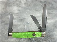 CRISNER INDIAN HEAD Handmade Green Celluloid 3-Blade Stockman