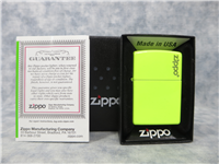 ZIPPO LOGO Neon Yellow Lighter (Zippo, 28887ZL, 2015)